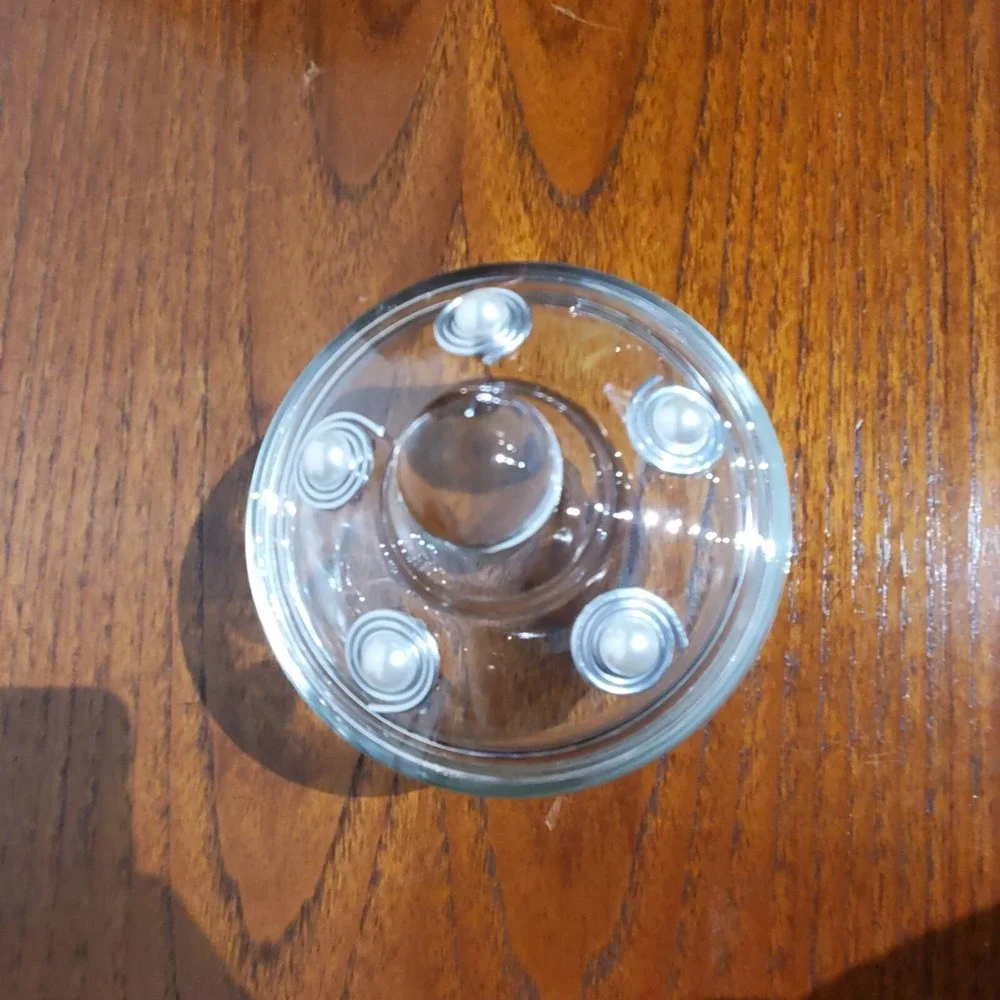 Vintage Clear‎ Anchor Hocking Creamer and Sugar dish with Lid wire wrap spirals